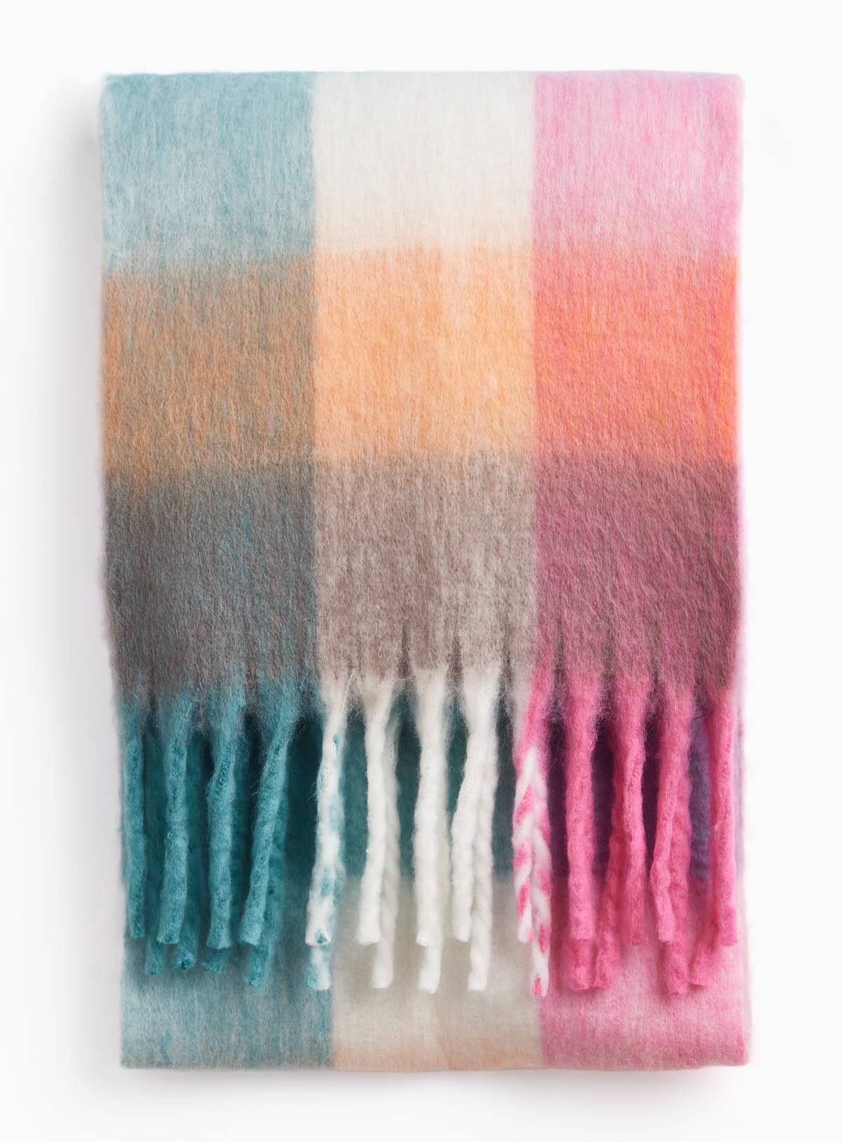 Multi Checked Heavyweight Fringe Scarf One Size - Image 2
